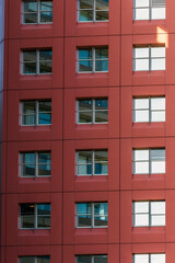 Low angle view of a building facade, view from New Zealand State Highway 1