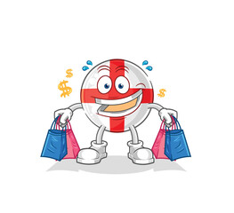 england shoping mascot. cartoon vector