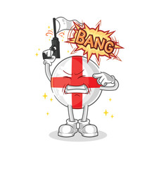 england warning shot mascot. cartoon vector