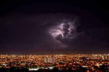 Fototapeta premium Aerail view of Goiania, Goias in a storm day