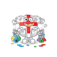 england mad scientist illustration. character vector