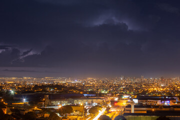 Fototapeta na wymiar Aerail view of Goiania, Goias in a storm day