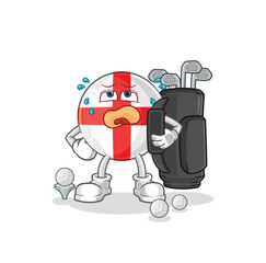 england with golf equipment. cartoon mascot vector