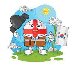 england korean culture vector. cartoon character