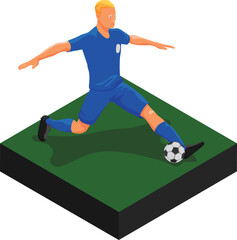 soccer player sliding a ball vector