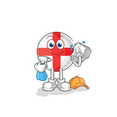 england cleaner vector. cartoon character