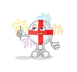 england with fireworks mascot. cartoon vector
