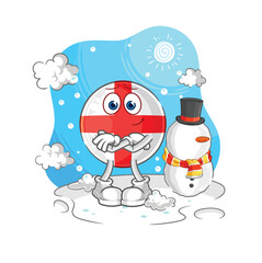 england in cold winter character. cartoon mascot vector