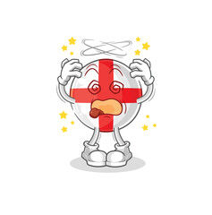 england dizzy head mascot. cartoon vector