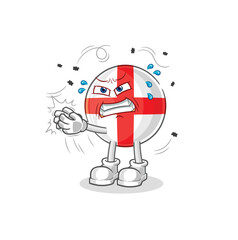 england swat fly character. cartoon mascot vector