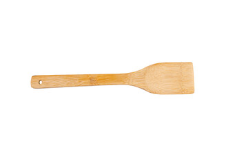 A wooden spatulas for cooking on white background.