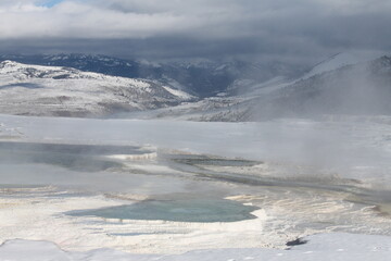 winter in a geyser valley