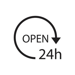 Open hours icon design. isolated on white background. vector illustration
