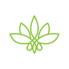 Luxury leaf Cannabis or Marijuana Leaf in the frame for Icon and Logos Concept