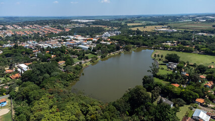 Aerial view of Holambra, São Paulo