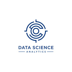 Data Science Analytic Logo design isolated vector illustration