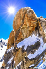 Snowy mountains Chamonix, Mont Blanc, Haute-Savoie, Alps, France