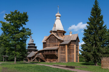 View of the Church of the Assumption of the Virgin and the Church of St. Nicholas in the Novgorod...