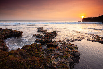 Tanah Lot Temple on Sea in Bali Island Indonesia