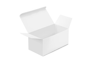 blank packaging white cardboard box isolated on white background
