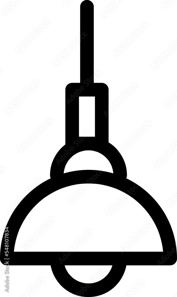 Poster ceiling light line icon. linear style sign for mobile concept and web design. hanging lamp light out