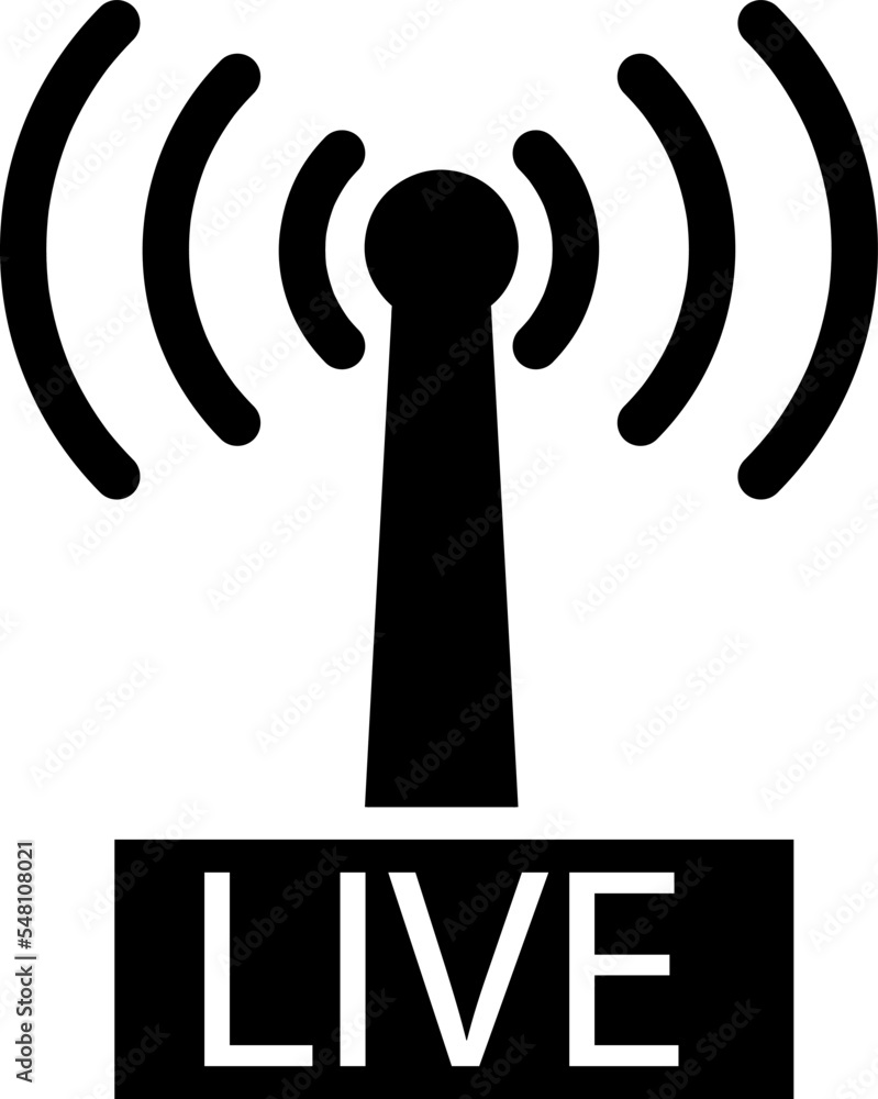 Poster live translation vector icon. filled flat sign for mobile concept and web design..eps