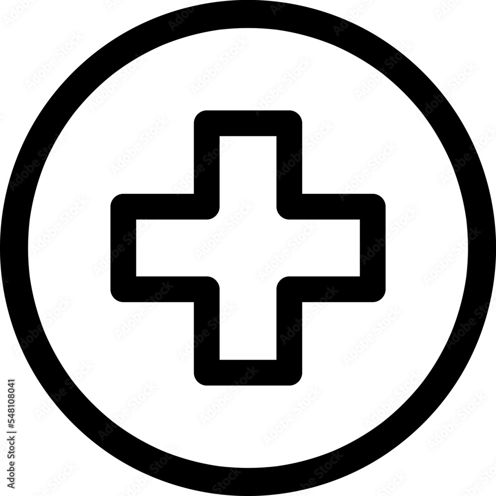 Poster medical cross line icon. linear style sign for mobile concept and web design..eps
