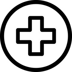 Medical cross line icon. linear style sign for mobile concept and web design..eps