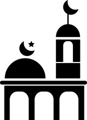 mosque simple icon, islamic worship place, muslim symbols, vector illustration.eps