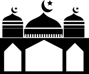 mosque simple icon, islamic worship place, muslim symbols, vector illustration.eps