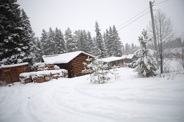 house in the snow