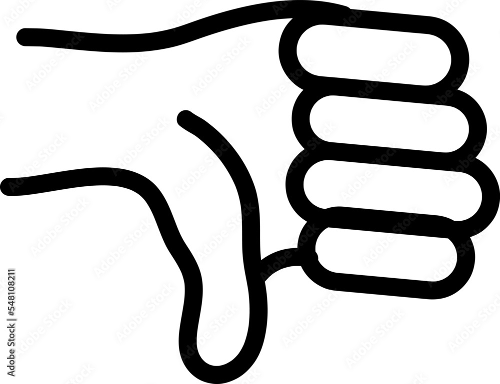 Poster thumb down hand line icon. linear style sign for mobile concept and web design. dislike gesture outl