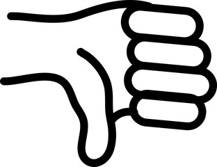 Thumb down hand line icon. linear style sign for mobile concept and web design. Dislike gesture outline vector icon..eps