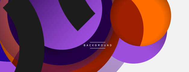 Vector round shapes circles minimal geometric background. Vector illustration for wallpaper banner background or landing page