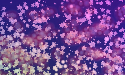 Obraz na płótnie Canvas Christmas holidays, Merry christmas, star shines, snow flakes Christmas balls blur stars blurry snow flakes