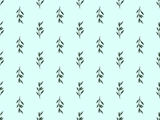 Leaf cartoon character seamless pattern on green background