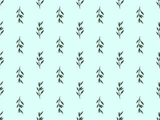Obraz na płótnie Canvas Leaf cartoon character seamless pattern on green background