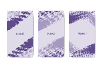 Purple abstract grunge banner collection for social media post and stories