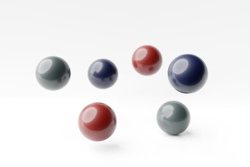 3D illustration of a   set of the  colorful   balls  on a white background.  Cyber ball sphere