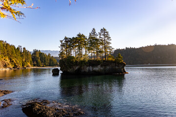 Rocky island along the coast