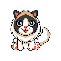 Cute rag doll cat cartoon