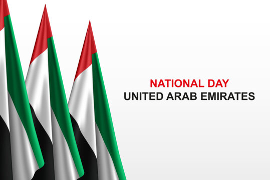 Banner with UAE flag. National day of the United Arab Emirates