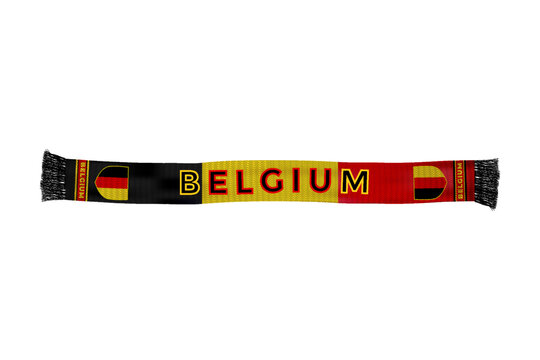 Belgium flag scarf football fans vector art illustration