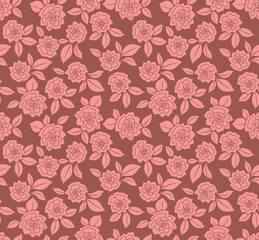 Japanese Cartoon Rose Vector Seamless Pattern