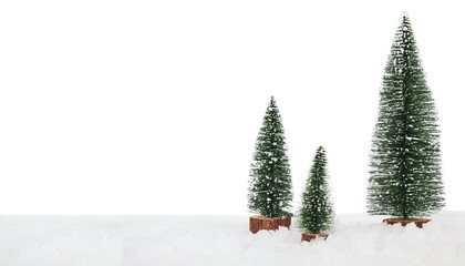 Christmas tree decoration with snow. Use for Merry Christmas and New Year holiday background design.