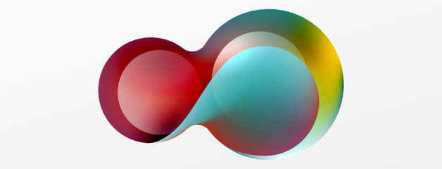 Fluid abstract background, round shapes and circle flowing design for wallpaper, banner, background or landing