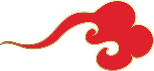 Chinese Red Clouds Illustration