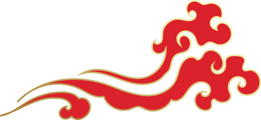 Chinese Red Clouds Illustration