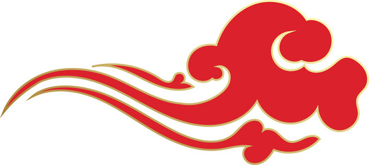 Chinese Red Clouds Illustration