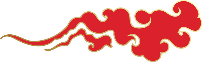 Chinese Red Clouds Illustration